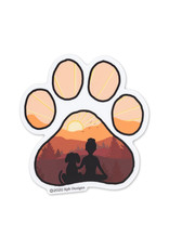 KPB Designs Dog Paw Sunset Sticker