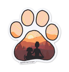 KPB Designs Dog Paw Sunset Sticker