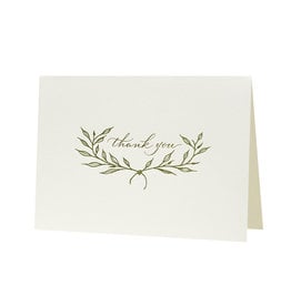 Oblation Papers & Press Branches Calligraphy Thank You Letterpress Card