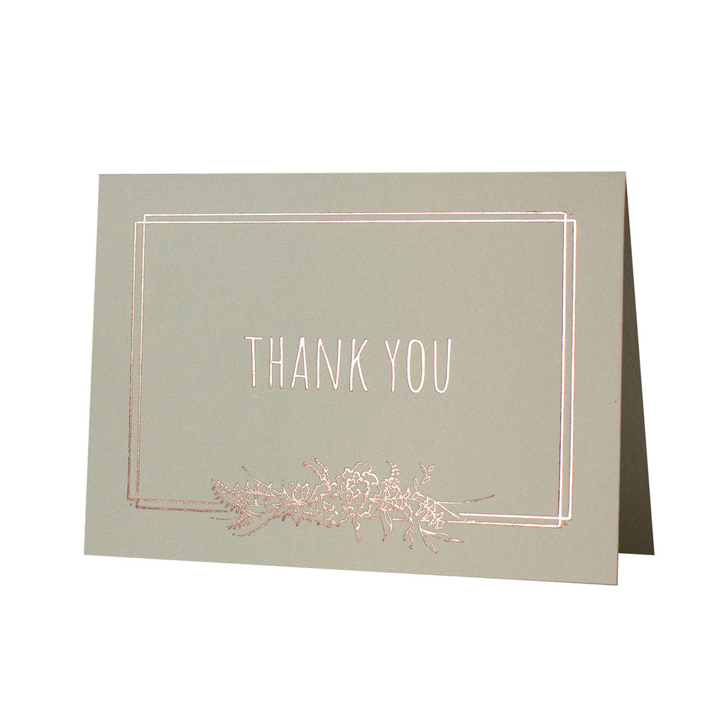 Oblation Papers & Press Deco Floral Thank You Letterpress Card