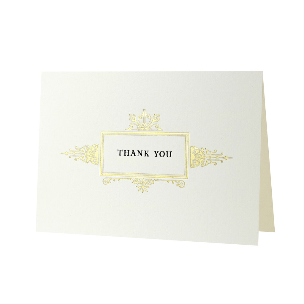 Oblation Papers & Press Ornate Gold Frame Thank You Letterpress Card