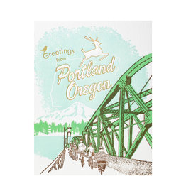 Ilee Papergoods Bridge Greetings from Portland Letterpress Card