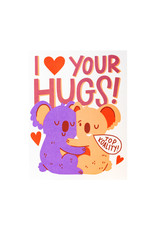 Hello! Lucky Koality Hugs Letterpress Card
