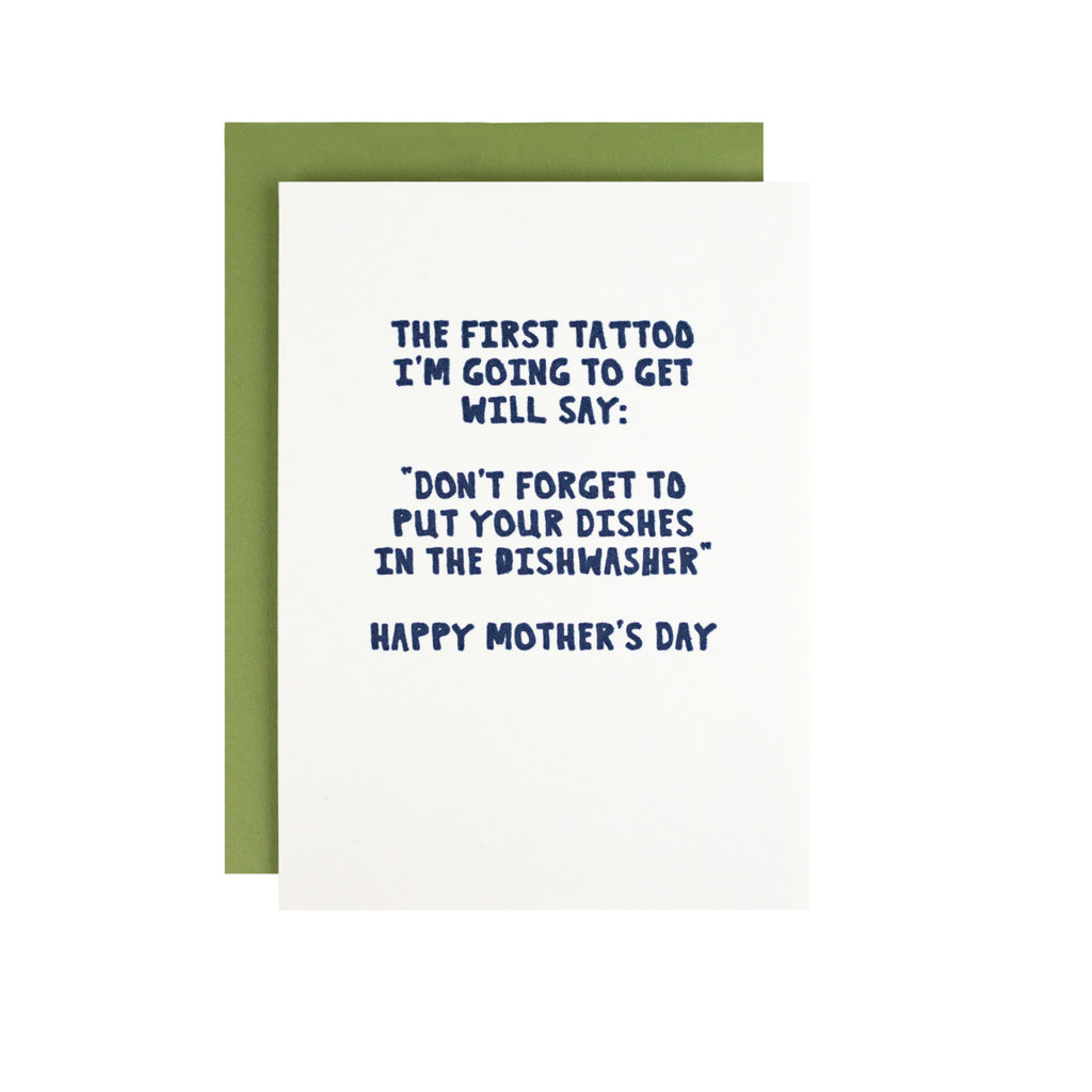 Hat + Wig + Glove Tattoo Mother's Day Letterpress Card