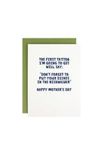 Hat + Wig + Glove Tattoo Mother's Day Letterpress Card