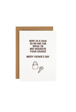 Hat + Wig + Glove lock father's day - letterpress card