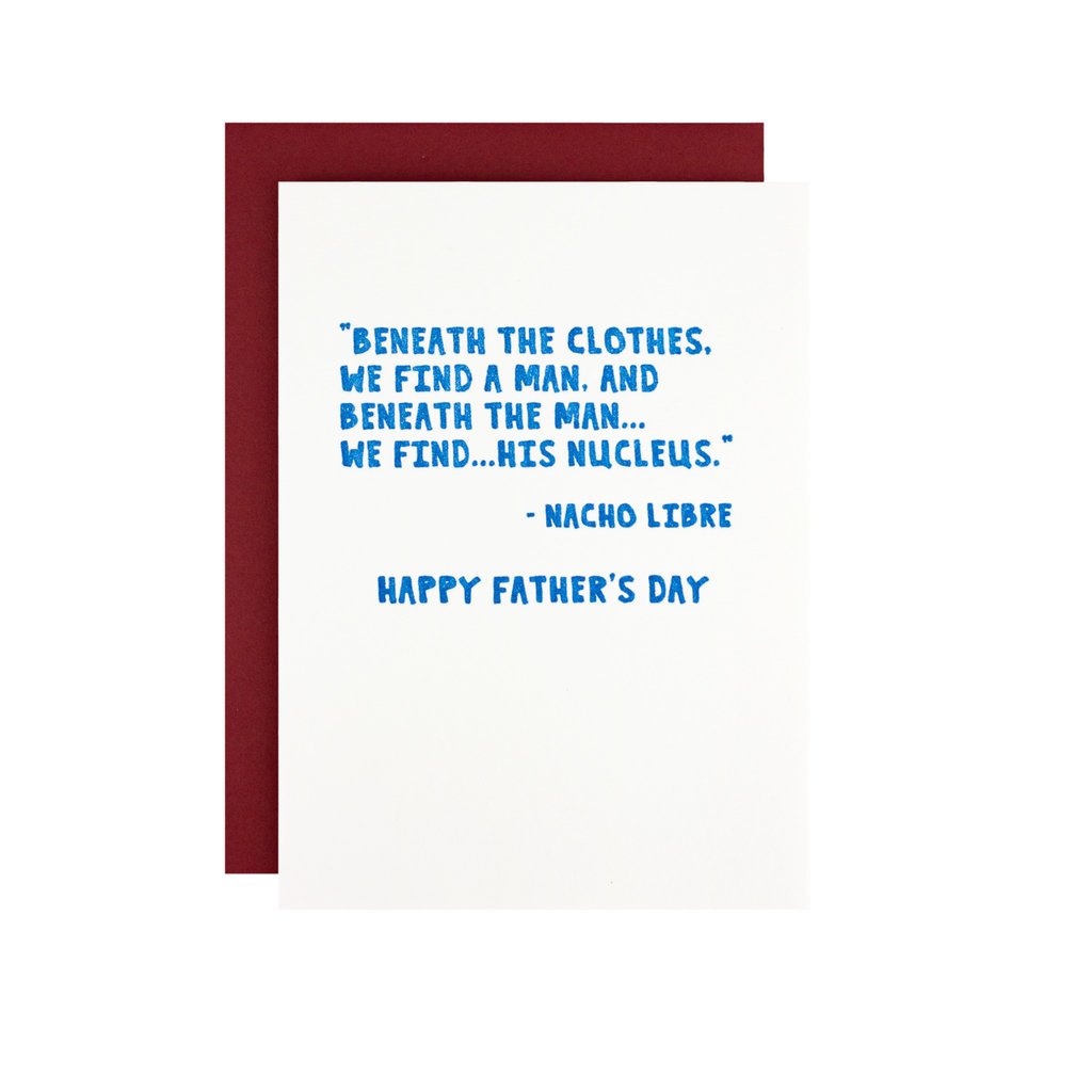 Hat + Wig + Glove Nacho Libre Father's Day Letterpress Card