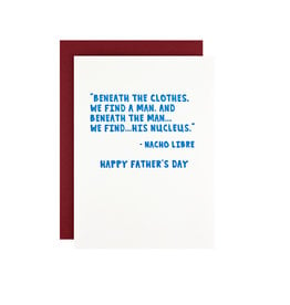 Hat + Wig + Glove Nacho Libre Father's Day Letterpress Card