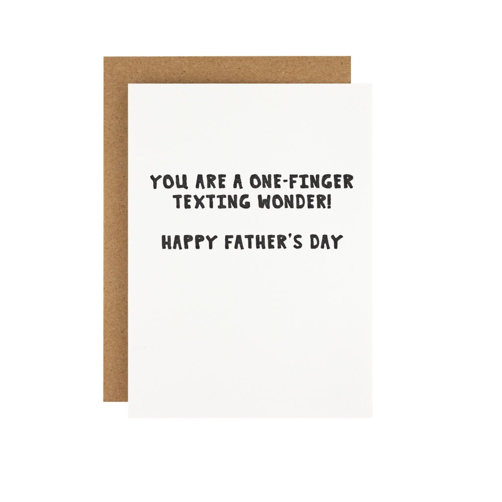 Hat + Wig + Glove One-Finger Texting Wonder Father's Day Letterpress Card