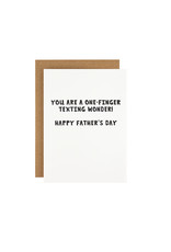 Hat + Wig + Glove One-Finger Texting Wonder Father's Day Letterpress Card