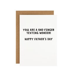 Hat + Wig + Glove One-Finger Texting Wonder Father's Day Letterpress Card