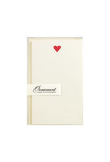 Ornament Letterpress Single Heart - Vertical Flat Letterpress Cards