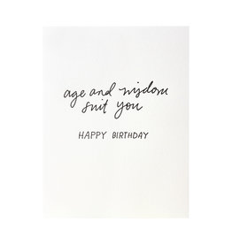 Shorthand Press Age and Wisdom Birthday Letterpress Card