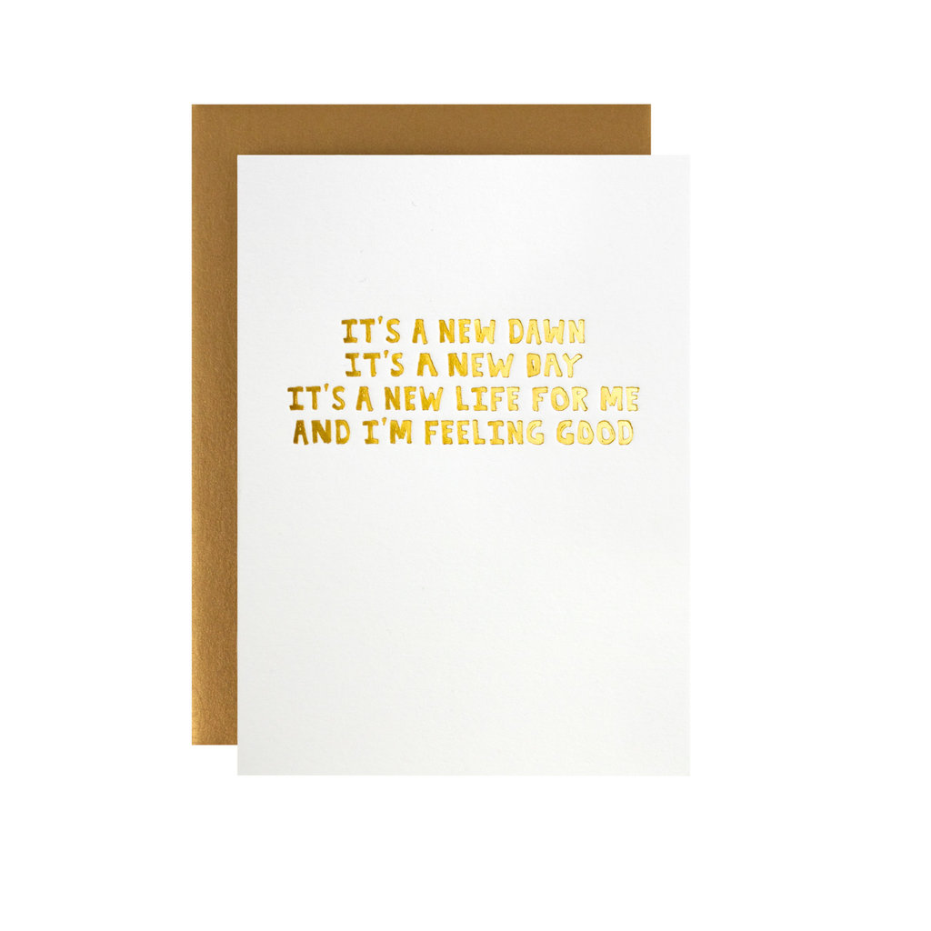 Hat + Wig + Glove It's A New Dawn It's A New Day Letterpress Card