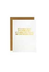 Hat + Wig + Glove It's A New Dawn It's A New Day Letterpress Card