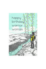 Old School Stationers Happy Birthday warrior woman letterpress card