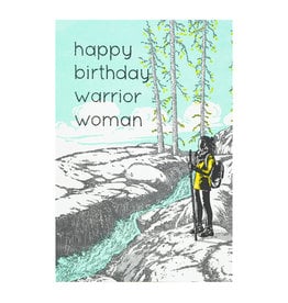 Old School Stationers Happy Birthday warrior woman letterpress card