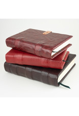 handmade dark red patterned leather book medium 6.75 x 4.5
