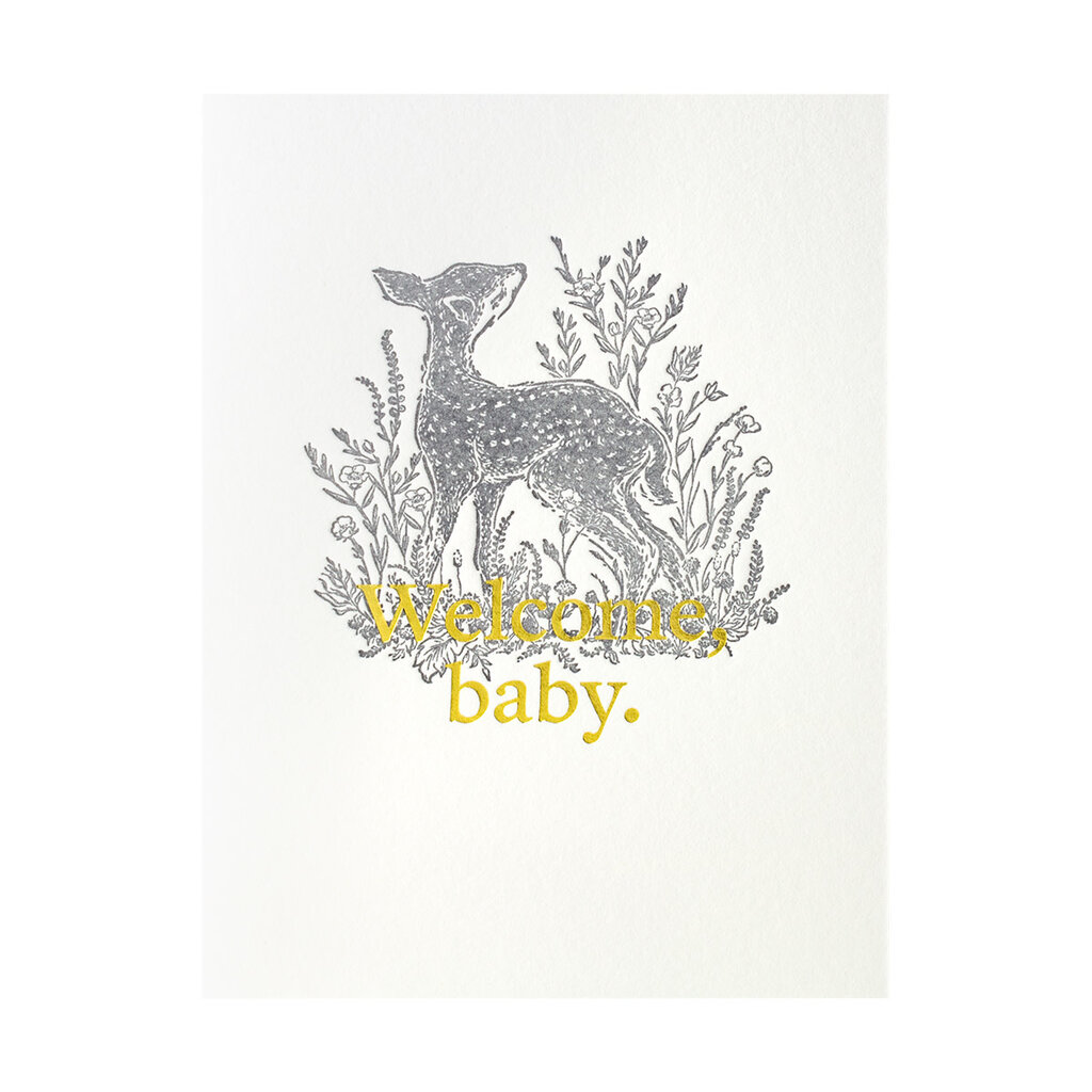 Woodsy Foxman Welcome Baby Letterpress Card