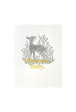 Woodsy Foxman Welcome Baby Letterpress Card