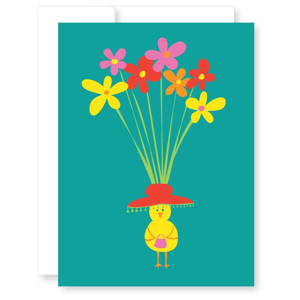 Easter Bonnet Chick Greeting Card