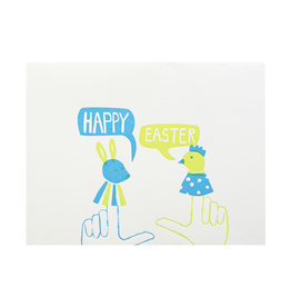 Egg Press Easter Finger Puppets Letterpress Card