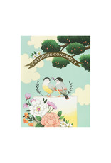 Birds on Wedding Cake Greeting Card