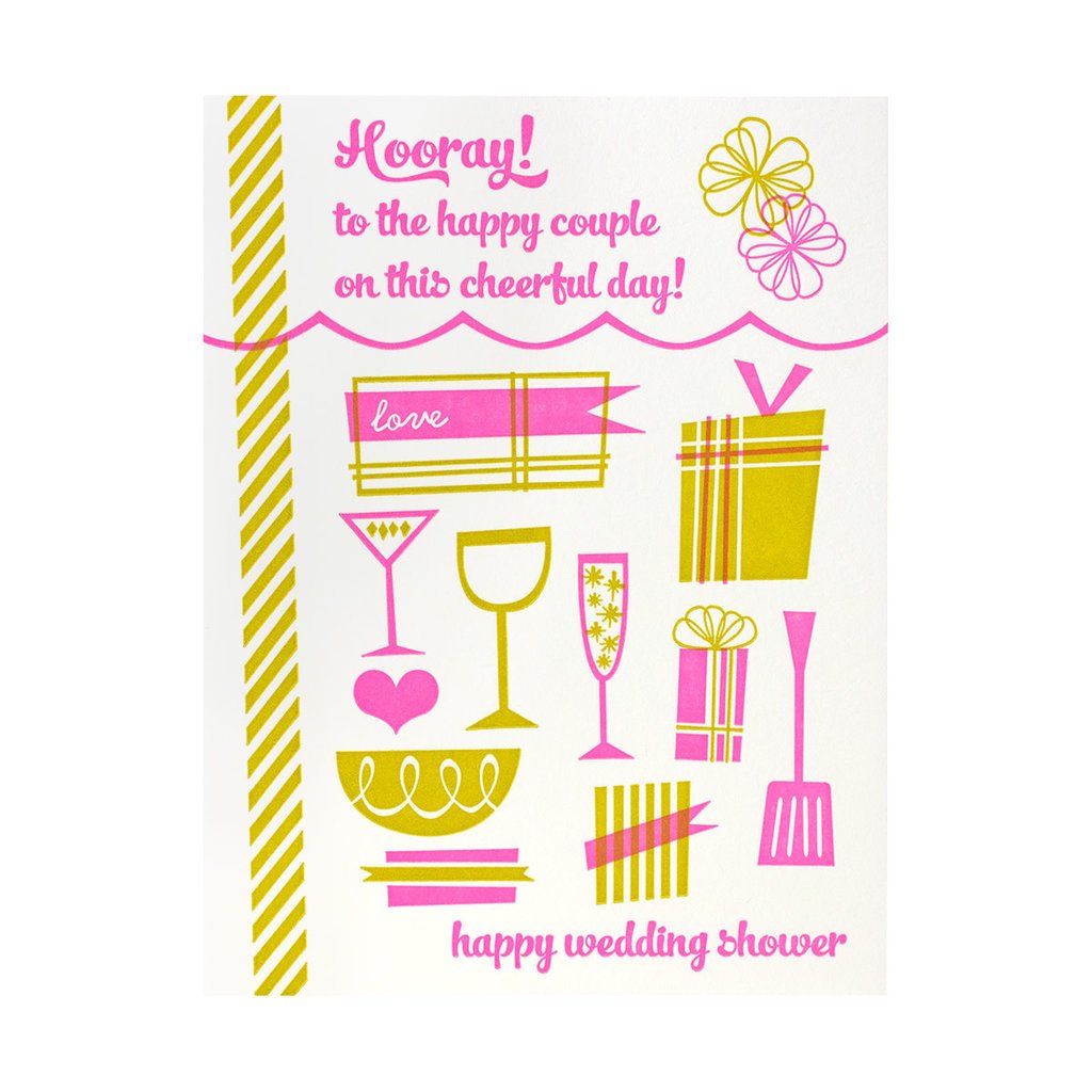 Paper Parasol Press Hooray Wedding Shower Letterpress Card