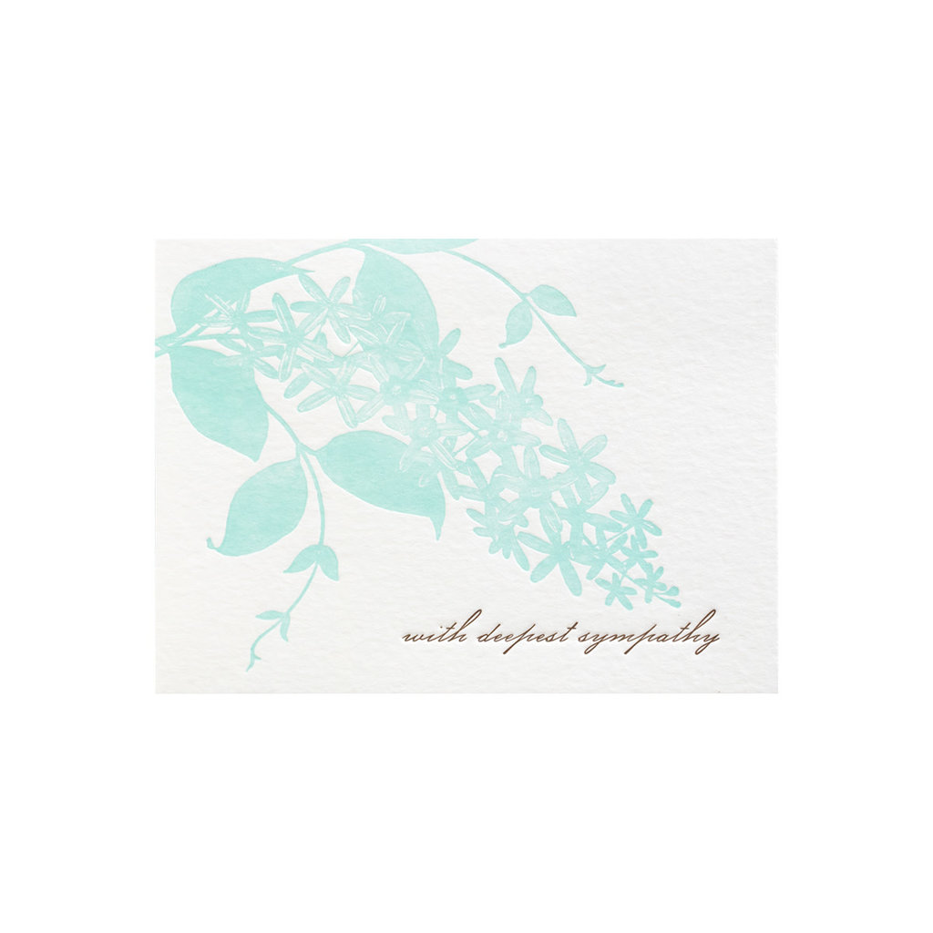 Ilee Papergoods Orchid Sympathy Letterpress Card