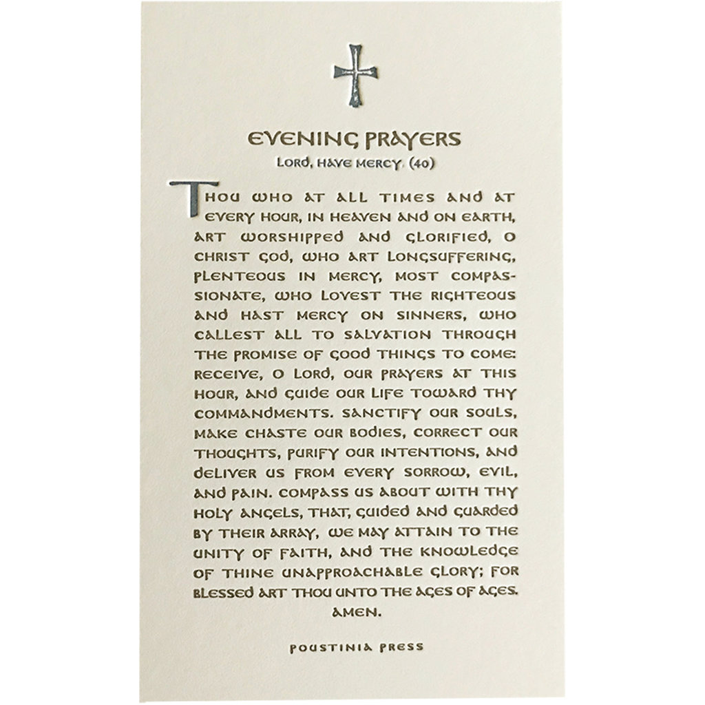 poustinia press Evening Prayers