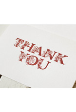 Oblation Papers & Press Floral Alphabet Thank You Letterpress Card