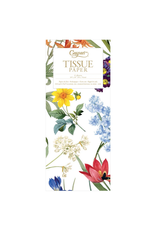 Caspari Redoute Floral and White Tissue Package - 4 Sheets