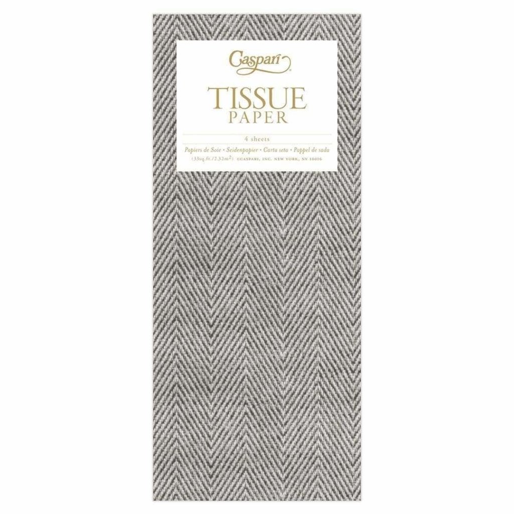 Caspari Jute Charcoal Tissue Package - 4 Sheets