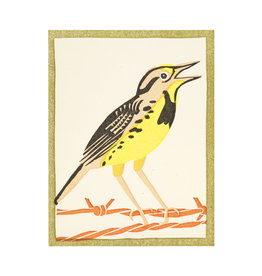 PushMePullYou Press Meadowlark Letterpress Card