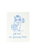 Ghost Academy Birthday King Woodblock Print Card