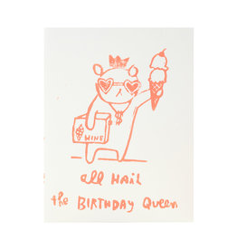 Ghost Academy Birthday Queen Woodblock Print Card