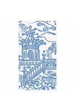 Caspari Pagoda Toile Blue Guest Towel