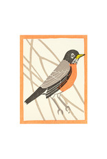 PushMePullYou Press Robin Letterpress Card