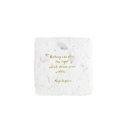 Oblation Papers & Press Maya Angelou Quote Floral Petite Wish Letterpress Enclosure