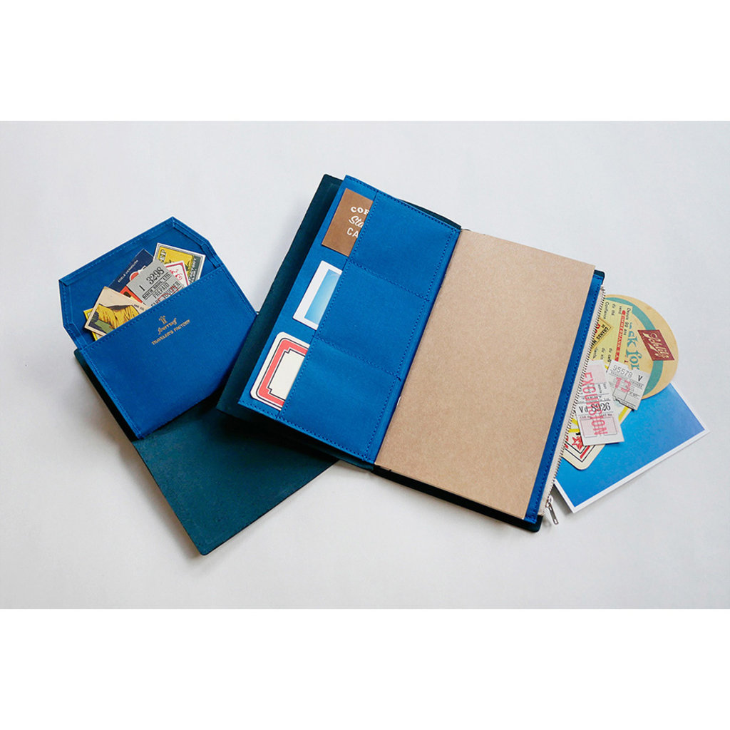 Traveler's Company Traveler's Factory Blue Paper Cloth Zipper Pouch Passport