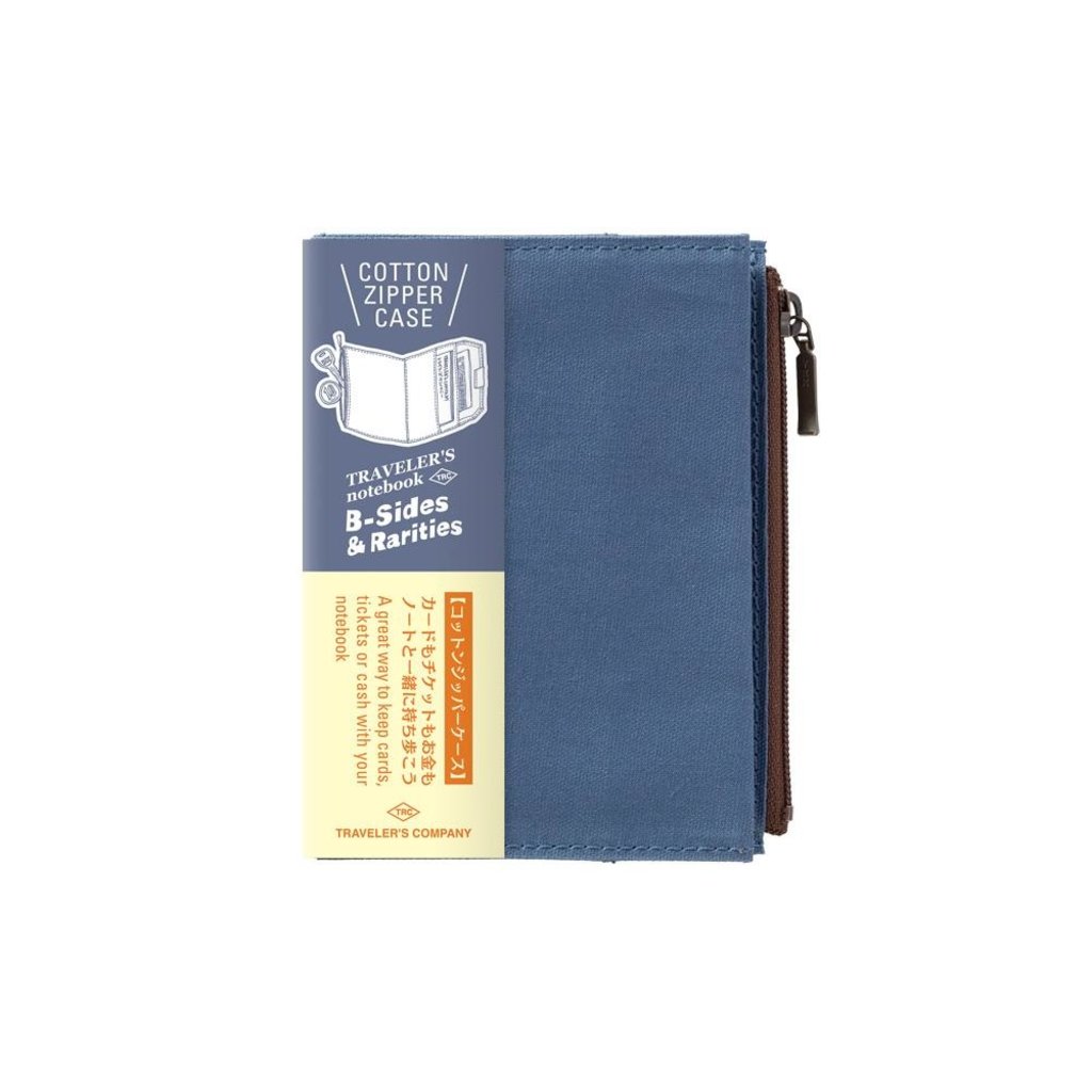Traveler's Company Cotton Zipper Case Blue Passport B-Side