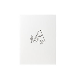 Green Bird Press Minimal Adventure Snowman Letterpress Card