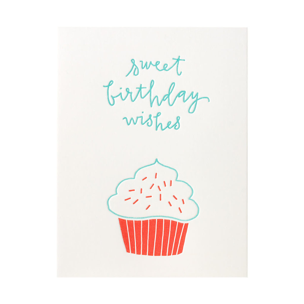 Ink Meets Paper Birthday Cupcake Letterpress Card