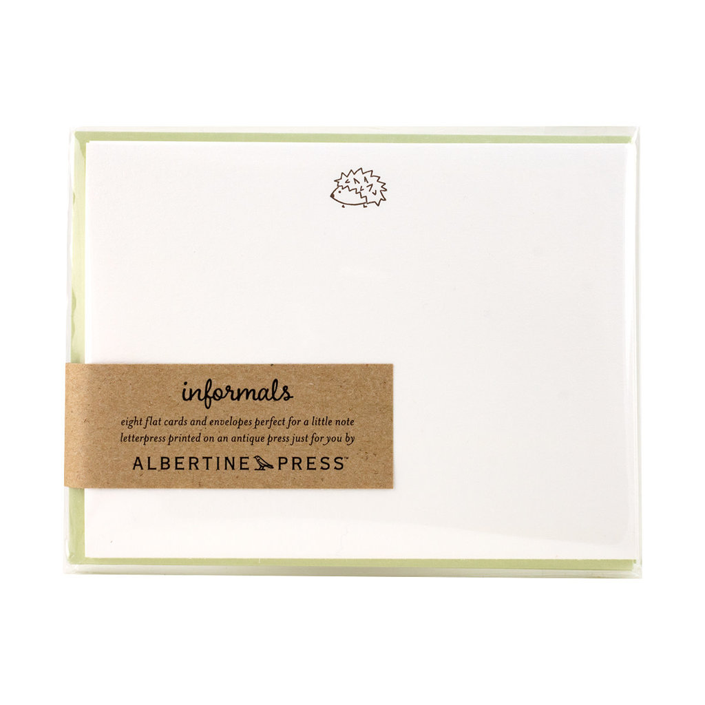 Albertine Press Hedgehog Letterpress Notecard Set