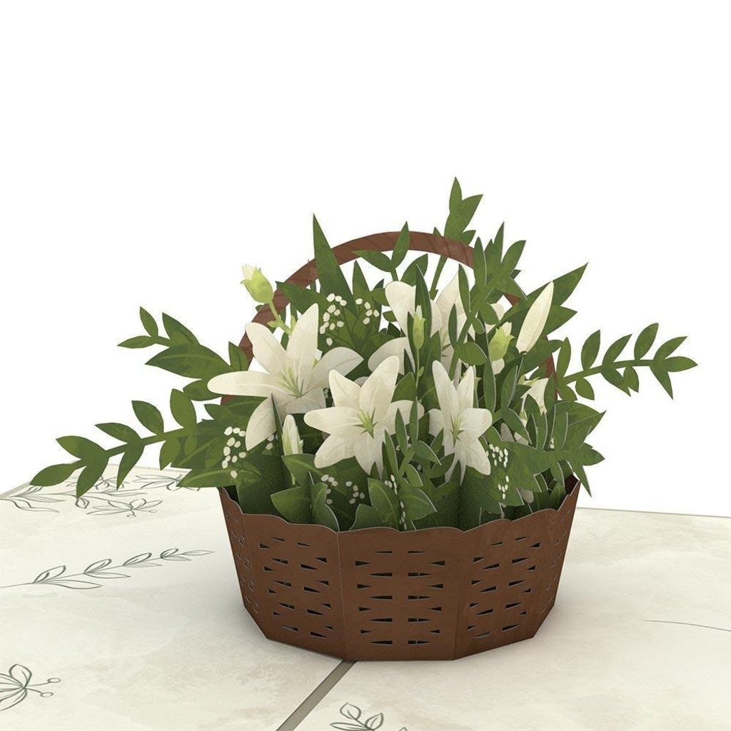 Lovepop White Flower Basket