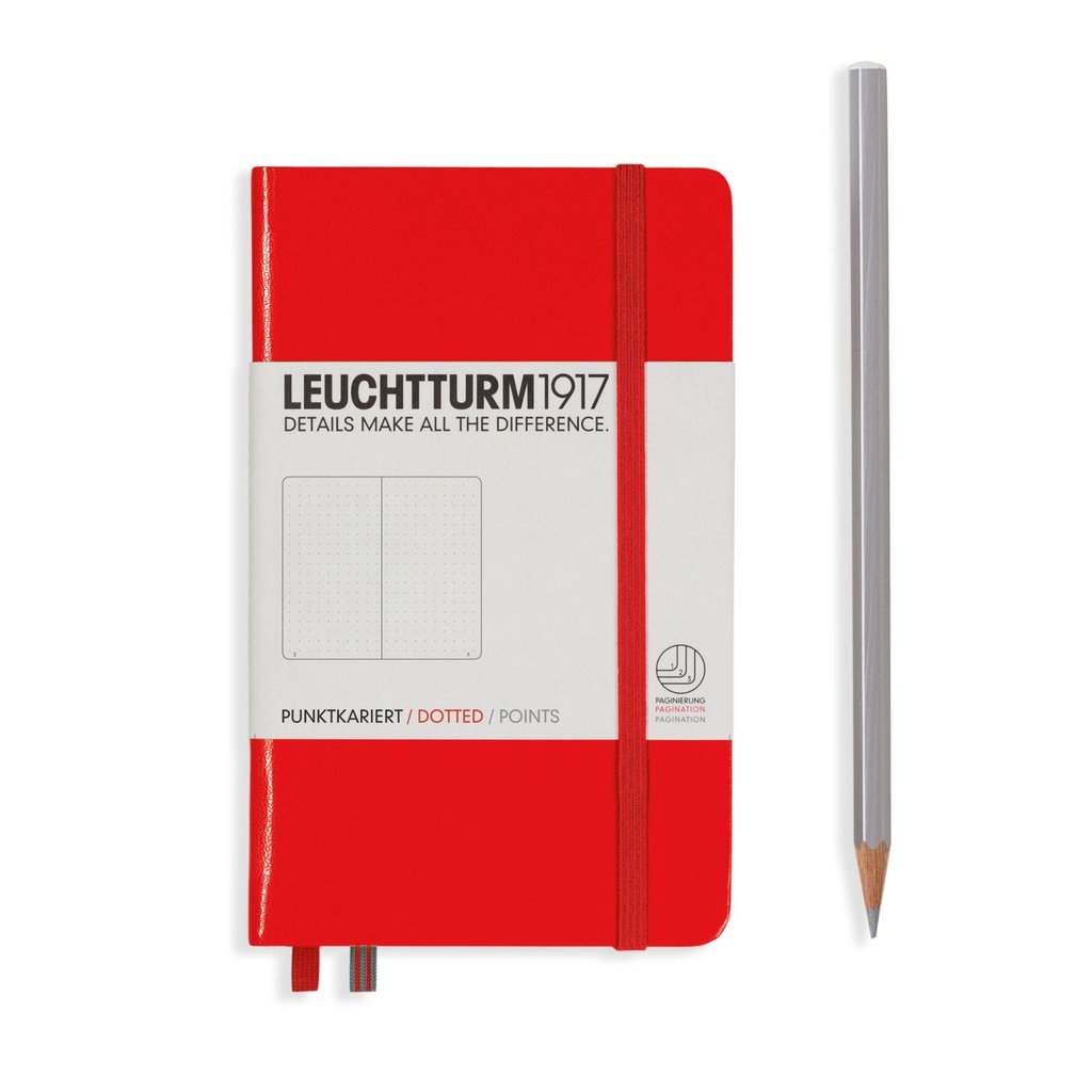 Leuchtturm Leuchtturm A6 Pocket Red Hardcover Notebook Ruled