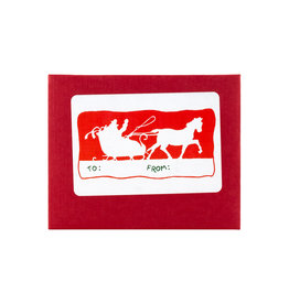 Saturn Press One Horse Sleigh Letterpress Adhesive Labels