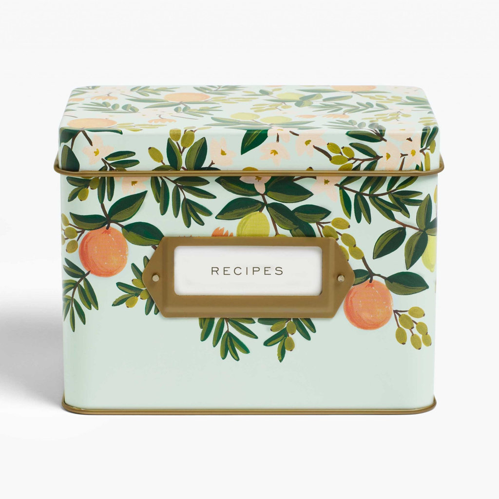 Rifle Paper Citrus Floral Tin Recipe Box