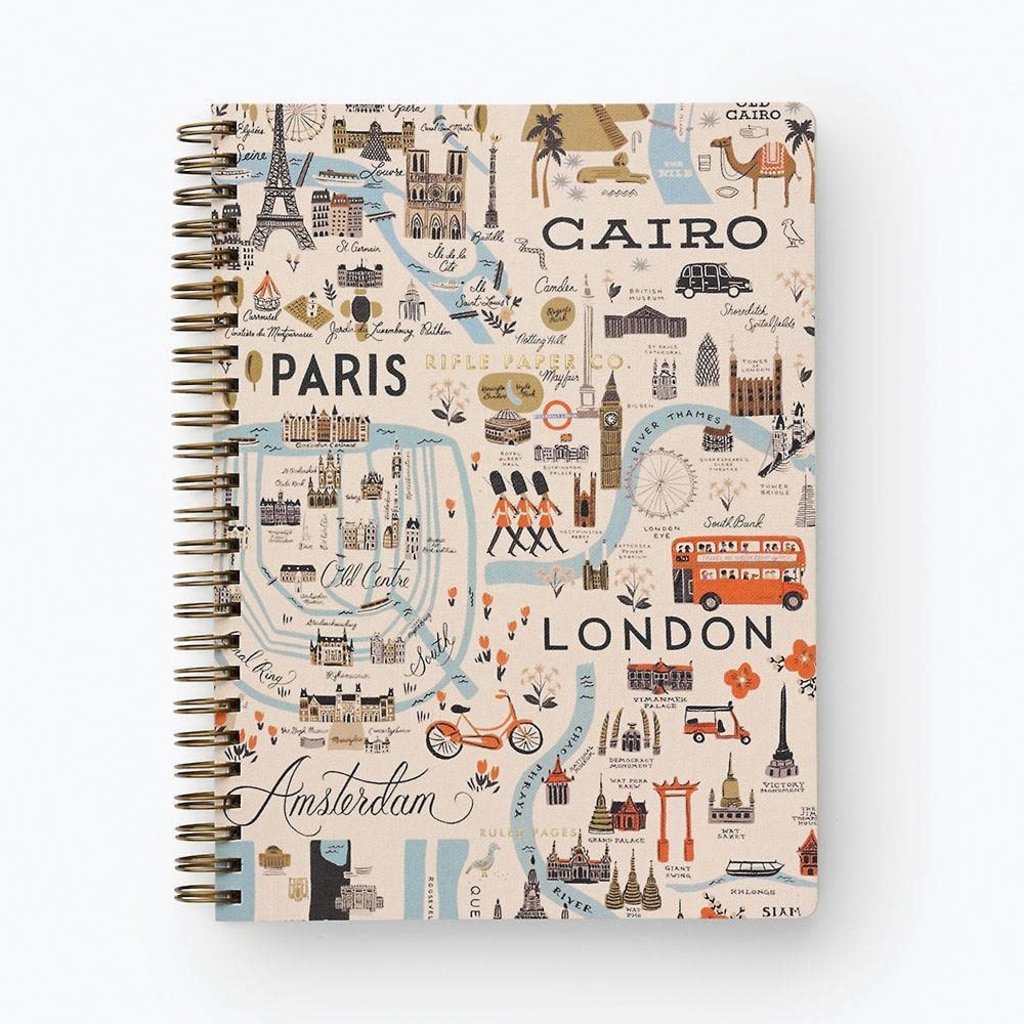 Rifle Paper Bon Voyage Spiral Notebook Lined