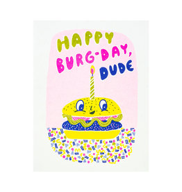 Yellow Owl Workshop Burger Birthday Riso Card